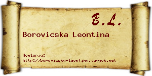 Borovicska Leontina névjegykártya